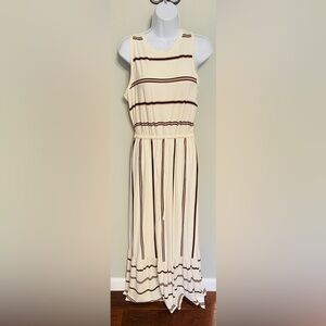 LOFT Cream sleeveless maxi dress, size small